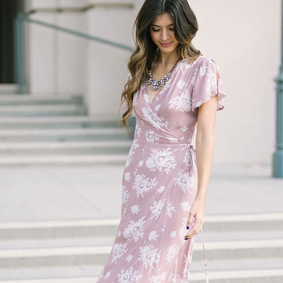 lina wrap maxi dress